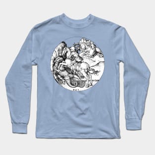 Saint George and the Dragon and Maiden Medieval Renaissance art Long Sleeve T-Shirt